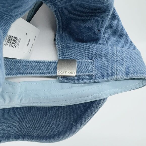 Calvin Klein CK Washed Denim Embroidered Logo Baseball Cap Unisex Hat NWT - Picture 3 of 8